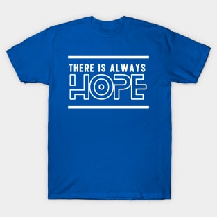 Dark Blue White Typography Hope T-Shirt